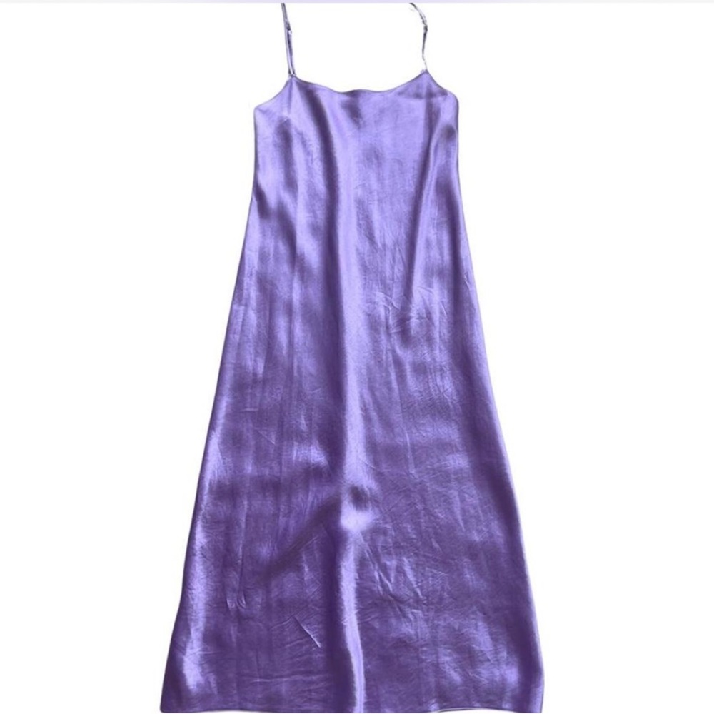 Vince Purple Satin Slip Dress
